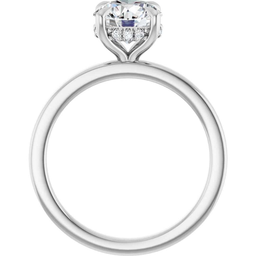 14K Gold 1-2 5/8 Carat Luxury Lab-Grown Diamond Claw-Prong Hidden Halo-Style Engagement Ring