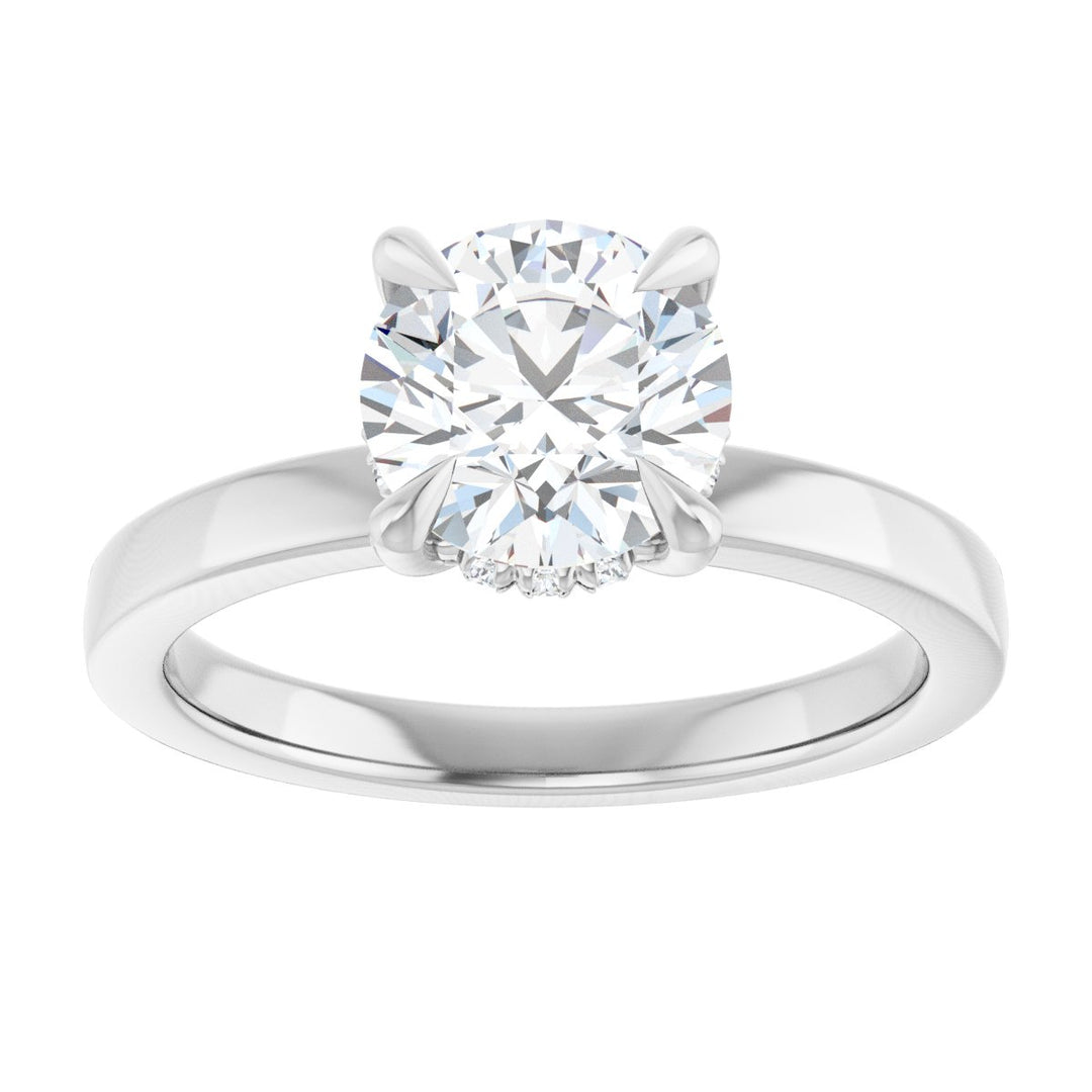 14K Gold 1-2 5/8 Carat Luxury Lab-Grown Diamond Claw-Prong Hidden Halo-Style Engagement Ring