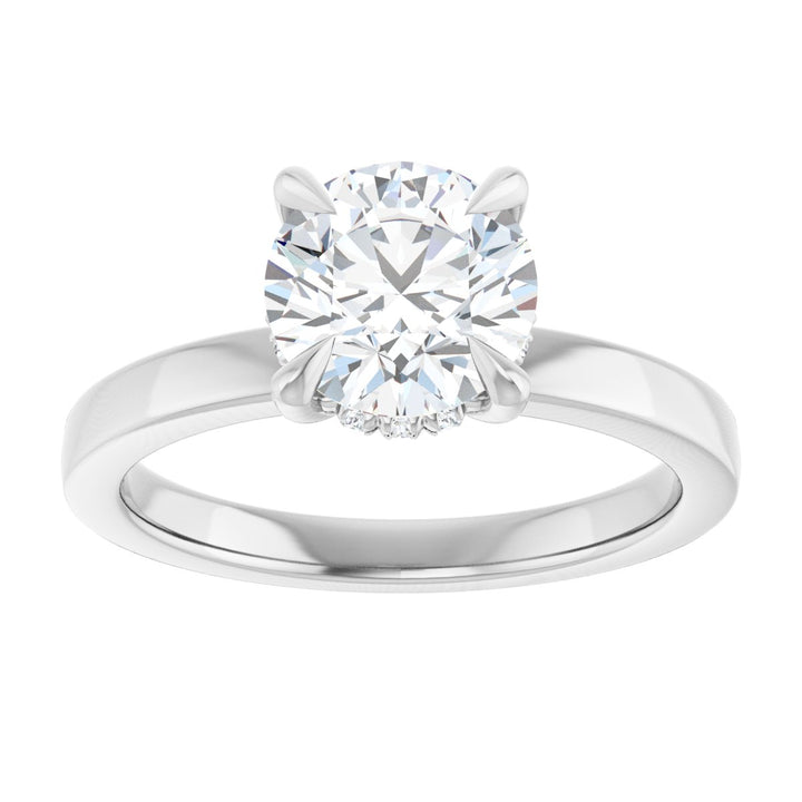 14K Gold 1-2 5/8 Carat Luxury Lab-Grown Diamond Claw-Prong Hidden Halo-Style Engagement Ring