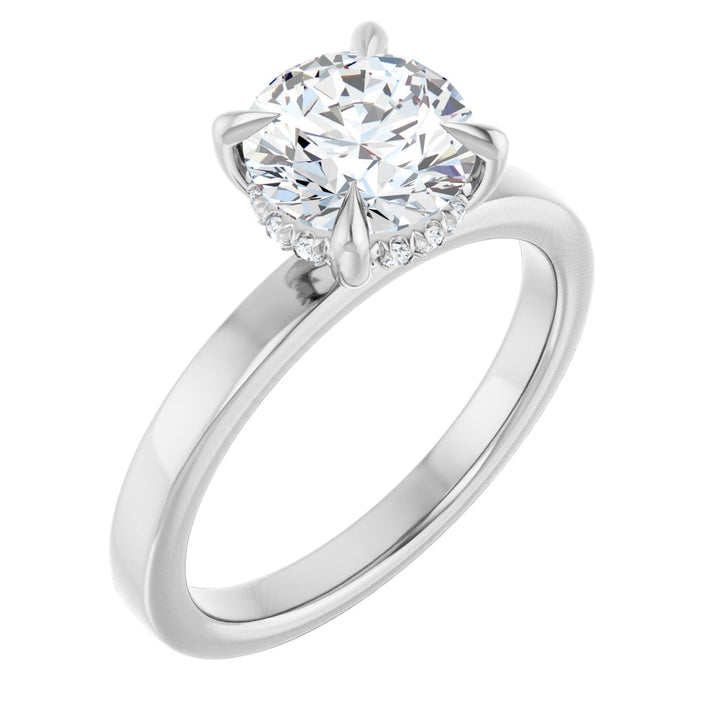 14K Gold 1-2 5/8 Carat Luxury Lab-Grown Diamond Claw-Prong Hidden Halo-Style Engagement Ring