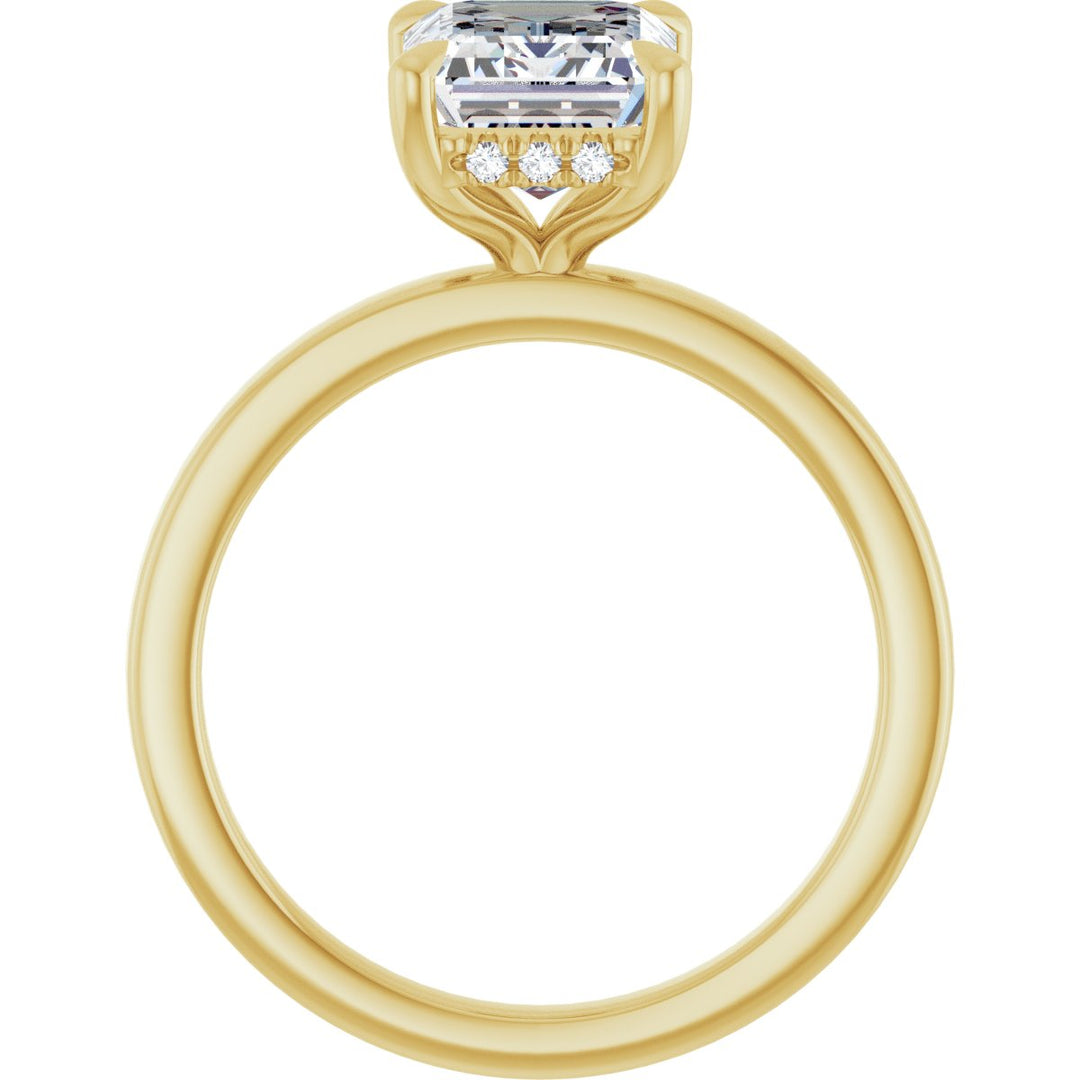 14K Gold 1-2 5/8 Carat Luxury Lab-Grown Diamond Claw-Prong Hidden Halo-Style Engagement Ring