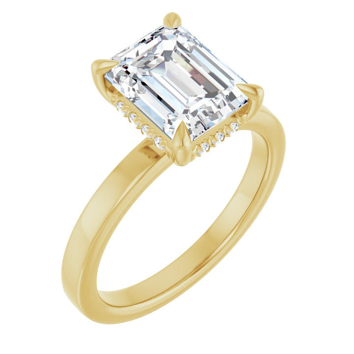 14K Gold 1-2 5/8 Carat Luxury Lab-Grown Diamond Claw-Prong Hidden Halo-Style Engagement Ring