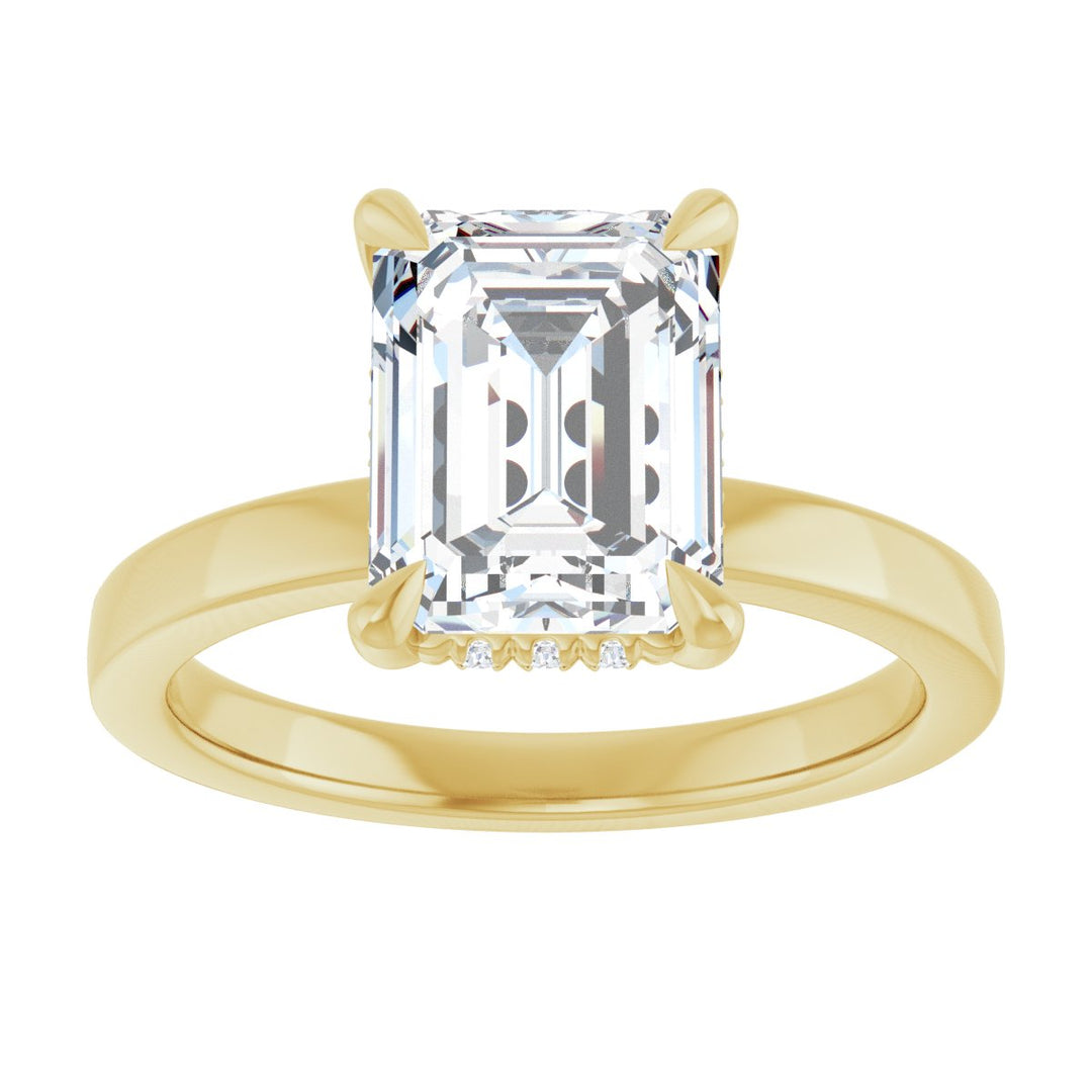 14K Gold 1-2 5/8 Carat Luxury Lab-Grown Diamond Claw-Prong Hidden Halo-Style Engagement Ring