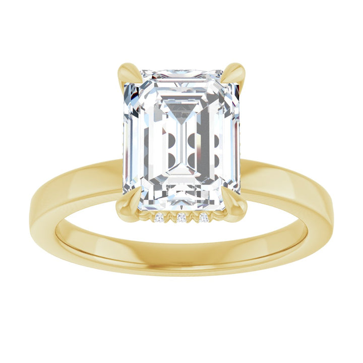 14K Gold 1-2 5/8 Carat Luxury Lab-Grown Diamond Claw-Prong Hidden Halo-Style Engagement Ring