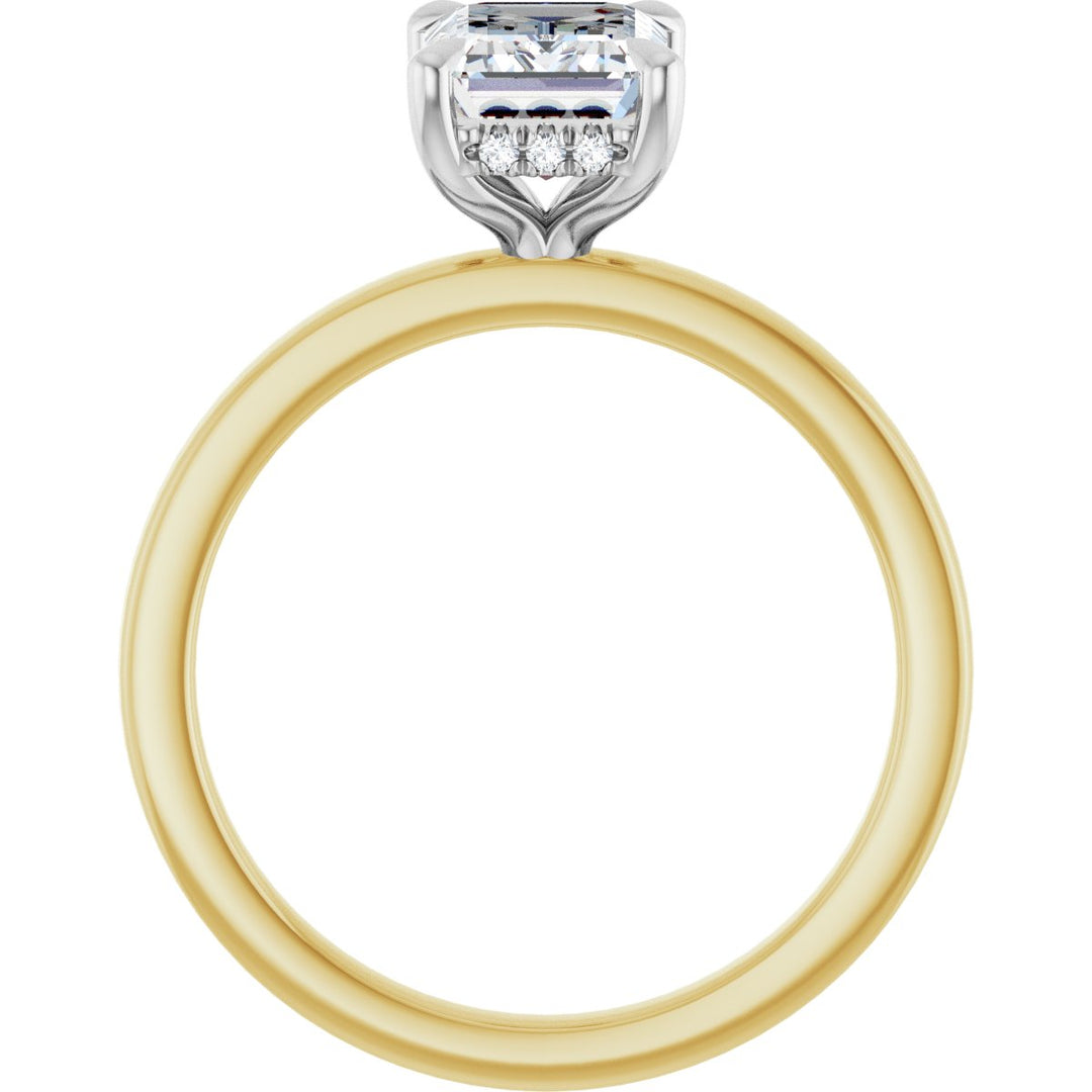 14K Gold 1-2 5/8 Carat Luxury Lab-Grown Diamond Claw-Prong Hidden Halo-Style Engagement Ring