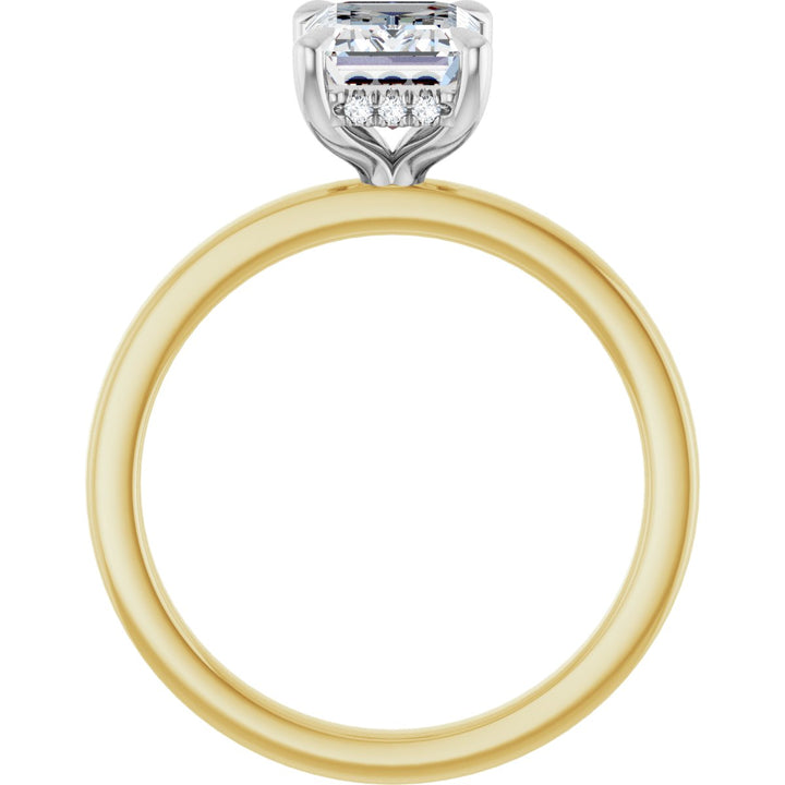 14K Gold 1-2 5/8 Carat Luxury Lab-Grown Diamond Claw-Prong Hidden Halo-Style Engagement Ring