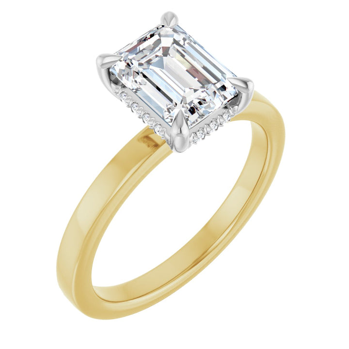 14K Gold 1-2 5/8 Carat Luxury Lab-Grown Diamond Claw-Prong Hidden Halo-Style Engagement Ring