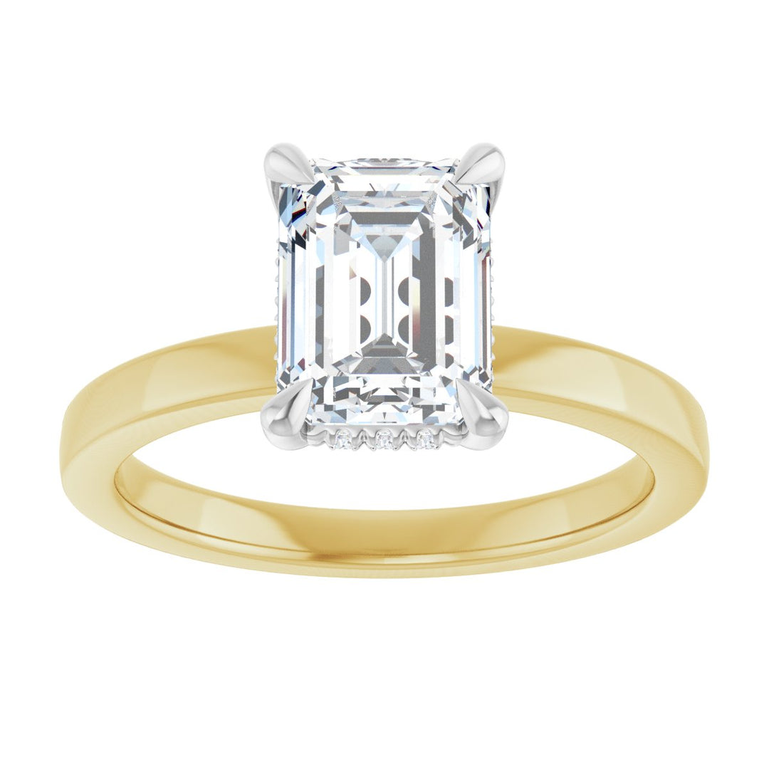 14K Gold 1-2 5/8 Carat Luxury Lab-Grown Diamond Claw-Prong Hidden Halo-Style Engagement Ring