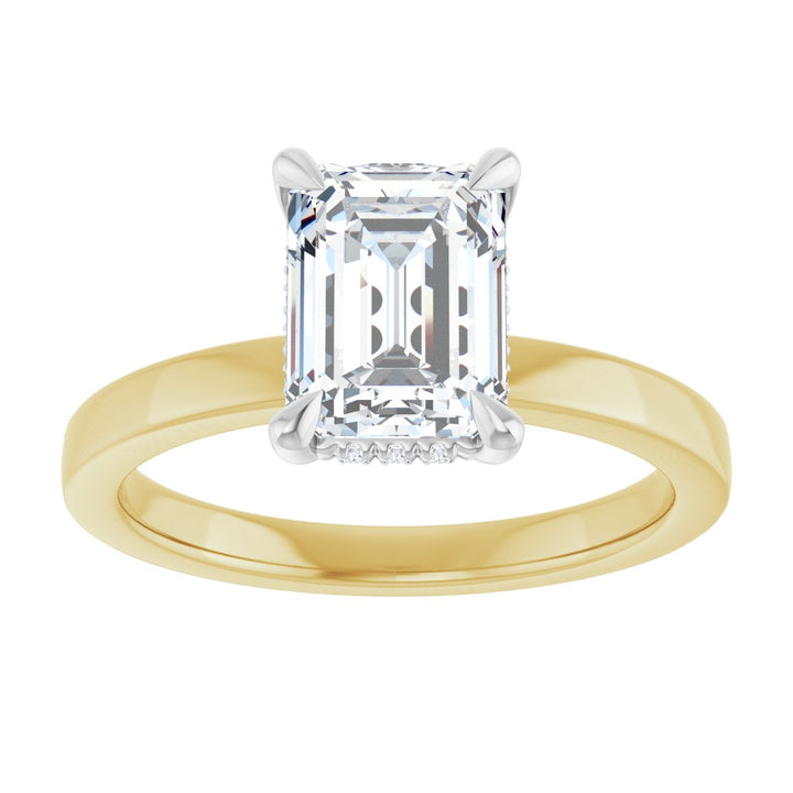 14K Gold 1-2 5/8 Carat Luxury Lab-Grown Diamond Claw-Prong Hidden Halo-Style Engagement Ring