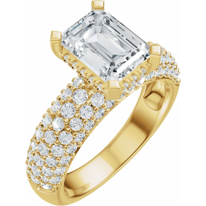 14K Gold 1 1/5-2 1/2 Carat Luxury Lab-Grown Diamond Pave'-Style Accented Engagement Ring or Band