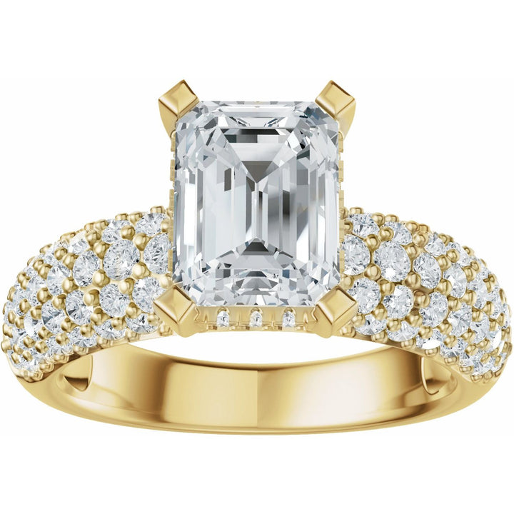 14K Gold 1 1/5-2 1/2 Carat Luxury Lab-Grown Diamond Pave'-Style Accented Engagement Ring or Band