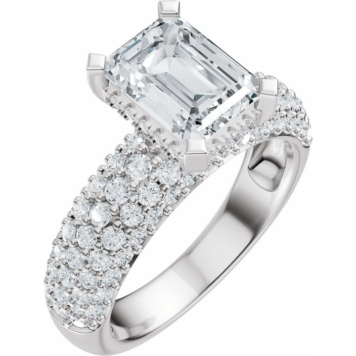 14K Gold 1 1/5-2 1/2 Carat Luxury Lab-Grown Diamond Pave'-Style Accented Engagement Ring or Band