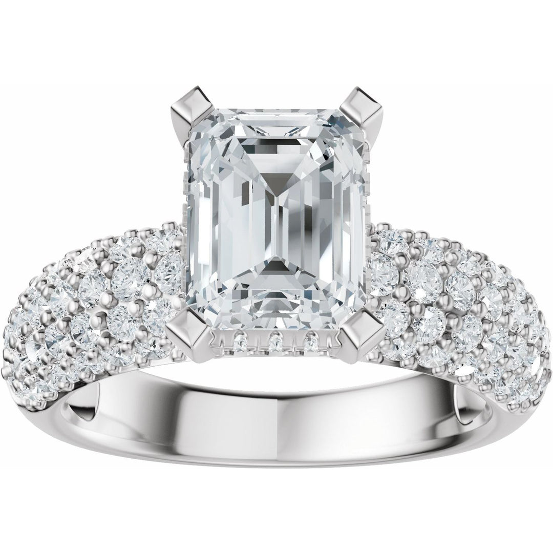 14K Gold 1 1/5-2 1/2 Carat Luxury Lab-Grown Diamond Pave'-Style Accented Engagement Ring or Band