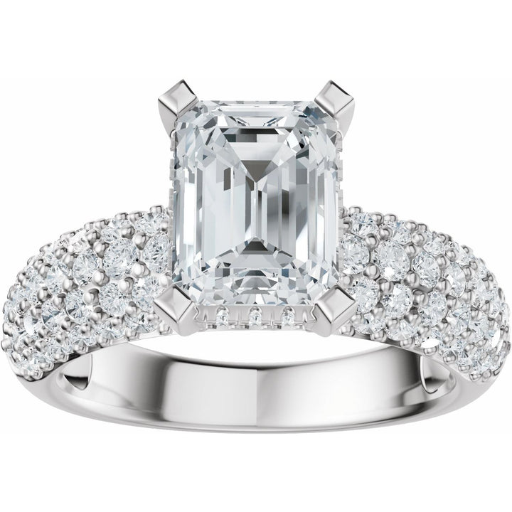 14K Gold 1 1/5-2 1/2 Carat Luxury Lab-Grown Diamond Pave'-Style Accented Engagement Ring or Band