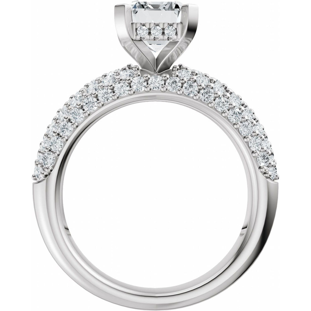 14K Gold 1 1/5-2 1/2 Carat Luxury Lab-Grown Diamond Pave'-Style Accented Engagement Ring or Band