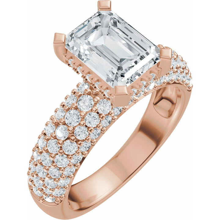14K Gold 1 1/5-2 1/2 Carat Luxury Lab-Grown Diamond Pave'-Style Accented Engagement Ring or Band