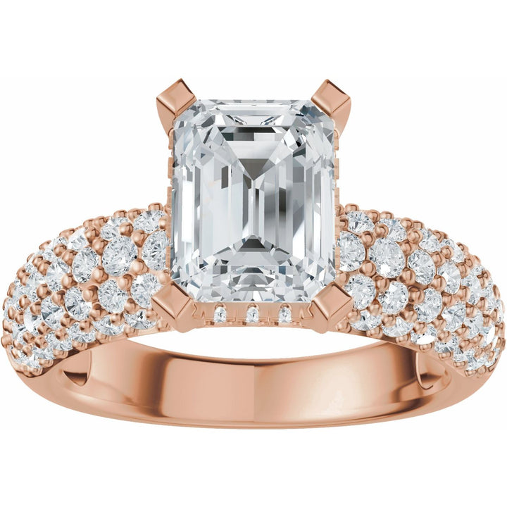 14K Gold 1 1/5-2 1/2 Carat Luxury Lab-Grown Diamond Pave'-Style Accented Engagement Ring or Band