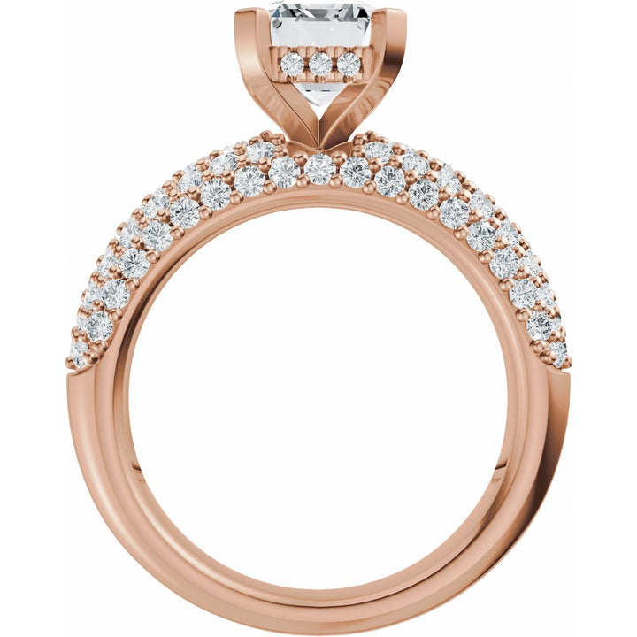 14K Gold 1 1/5-2 1/2 Carat Luxury Lab-Grown Diamond Pave'-Style Accented Engagement Ring or Band