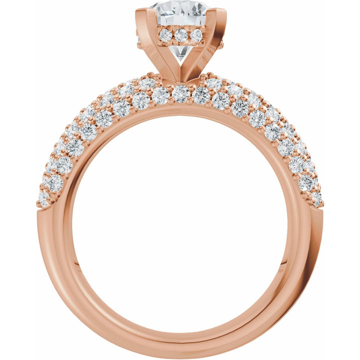 14K Gold 1 1/5-2 1/2 Carat Luxury Lab-Grown Diamond Pave'-Style Accented Engagement Ring or Band