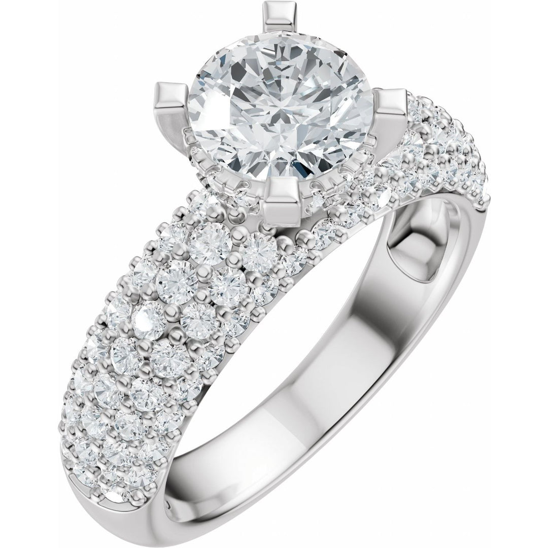 14K Gold 1 1/5-2 1/2 Carat Luxury Lab-Grown Diamond Pave'-Style Accented Engagement Ring or Band