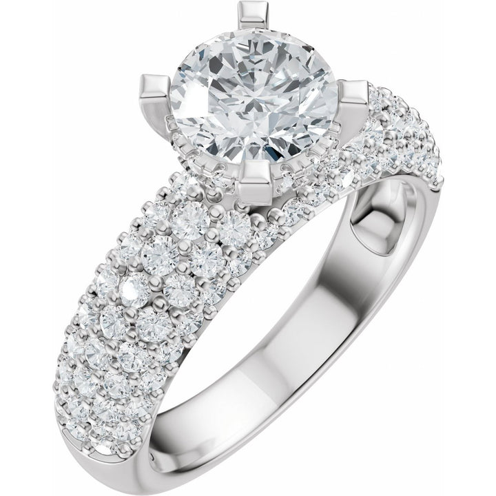 14K Gold 1 1/5-2 1/2 Carat Luxury Lab-Grown Diamond Pave'-Style Accented Engagement Ring or Band