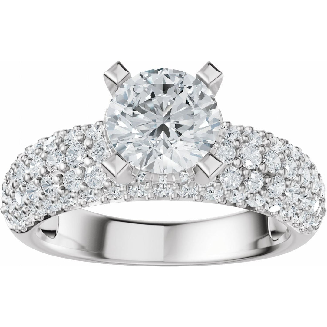 14K Gold 1 1/5-2 1/2 Carat Luxury Lab-Grown Diamond Pave'-Style Accented Engagement Ring or Band