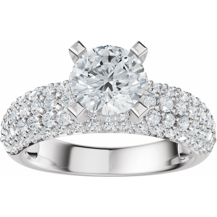 14K Gold 1 1/5-2 1/2 Carat Luxury Lab-Grown Diamond Pave'-Style Accented Engagement Ring or Band
