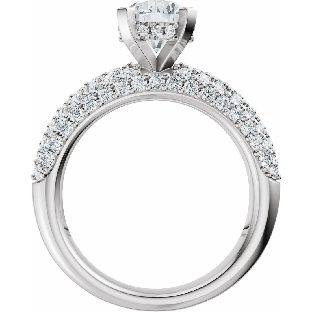 14K Gold 1 1/5-2 1/2 Carat Luxury Lab-Grown Diamond Pave'-Style Accented Engagement Ring or Band