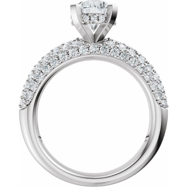 14K Gold 1 1/5-2 1/2 Carat Luxury Lab-Grown Diamond Pave'-Style Accented Engagement Ring or Band