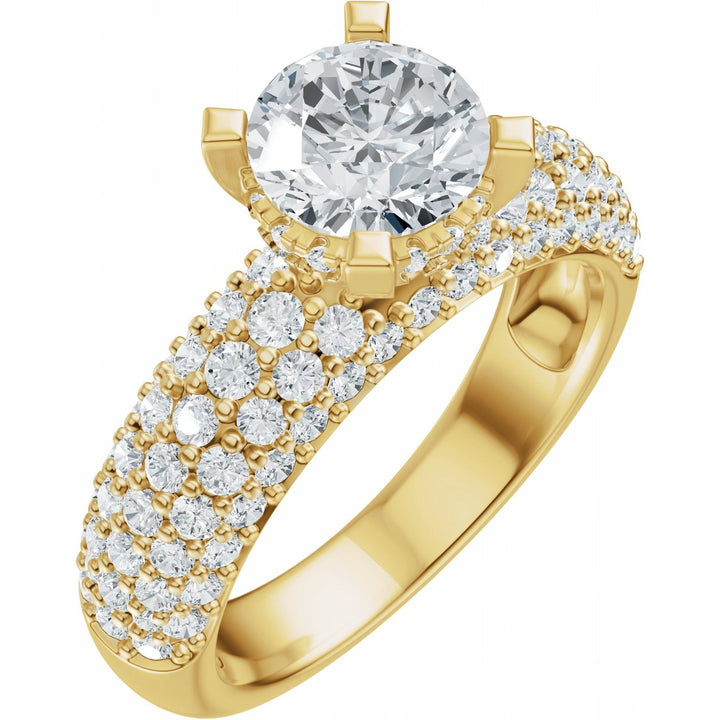 14K Gold 1 1/5-2 1/2 Carat Luxury Lab-Grown Diamond Pave'-Style Accented Engagement Ring or Band