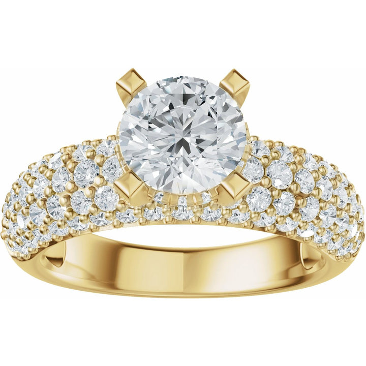 14K Gold 1 1/5-2 1/2 Carat Luxury Lab-Grown Diamond Pave'-Style Accented Engagement Ring or Band