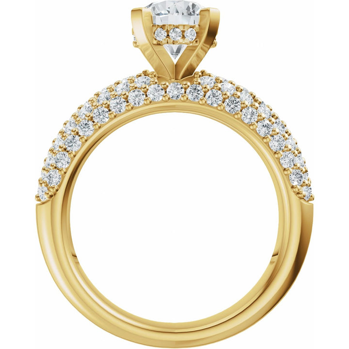 14K Gold 1 1/5-2 1/2 Carat Luxury Lab-Grown Diamond Pave'-Style Accented Engagement Ring or Band