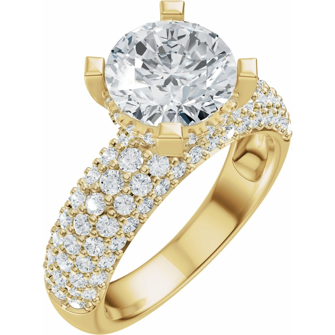 14K Gold 1 1/5-2 1/2 Carat Luxury Lab-Grown Diamond Pave'-Style Accented Engagement Ring or Band