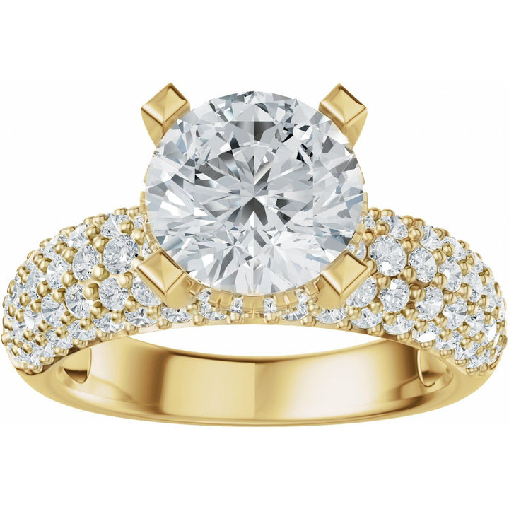 14K Gold 1 1/5-2 1/2 Carat Luxury Lab-Grown Diamond Pave'-Style Accented Engagement Ring or Band