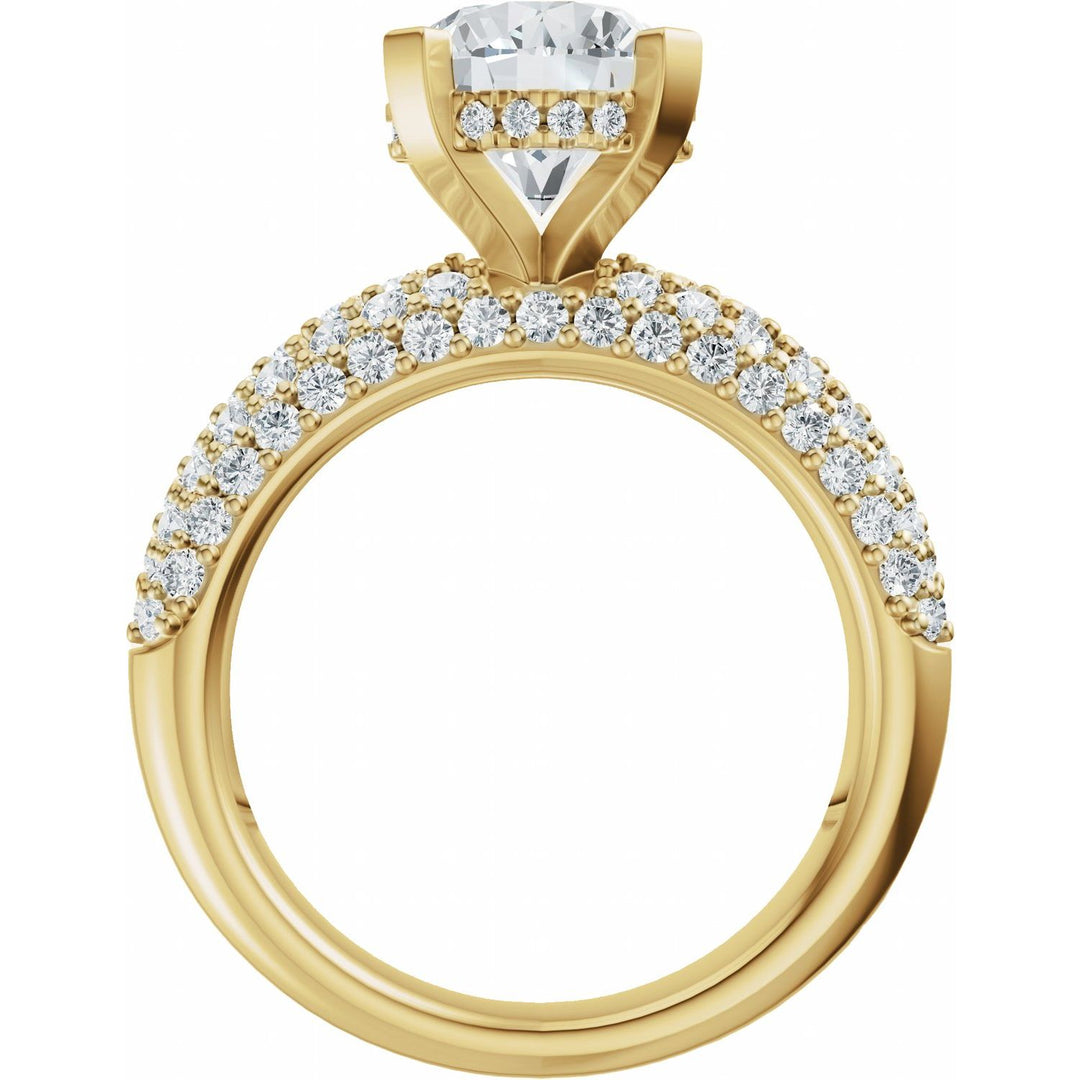 14K Gold 1 1/5-2 1/2 Carat Luxury Lab-Grown Diamond Pave'-Style Accented Engagement Ring or Band