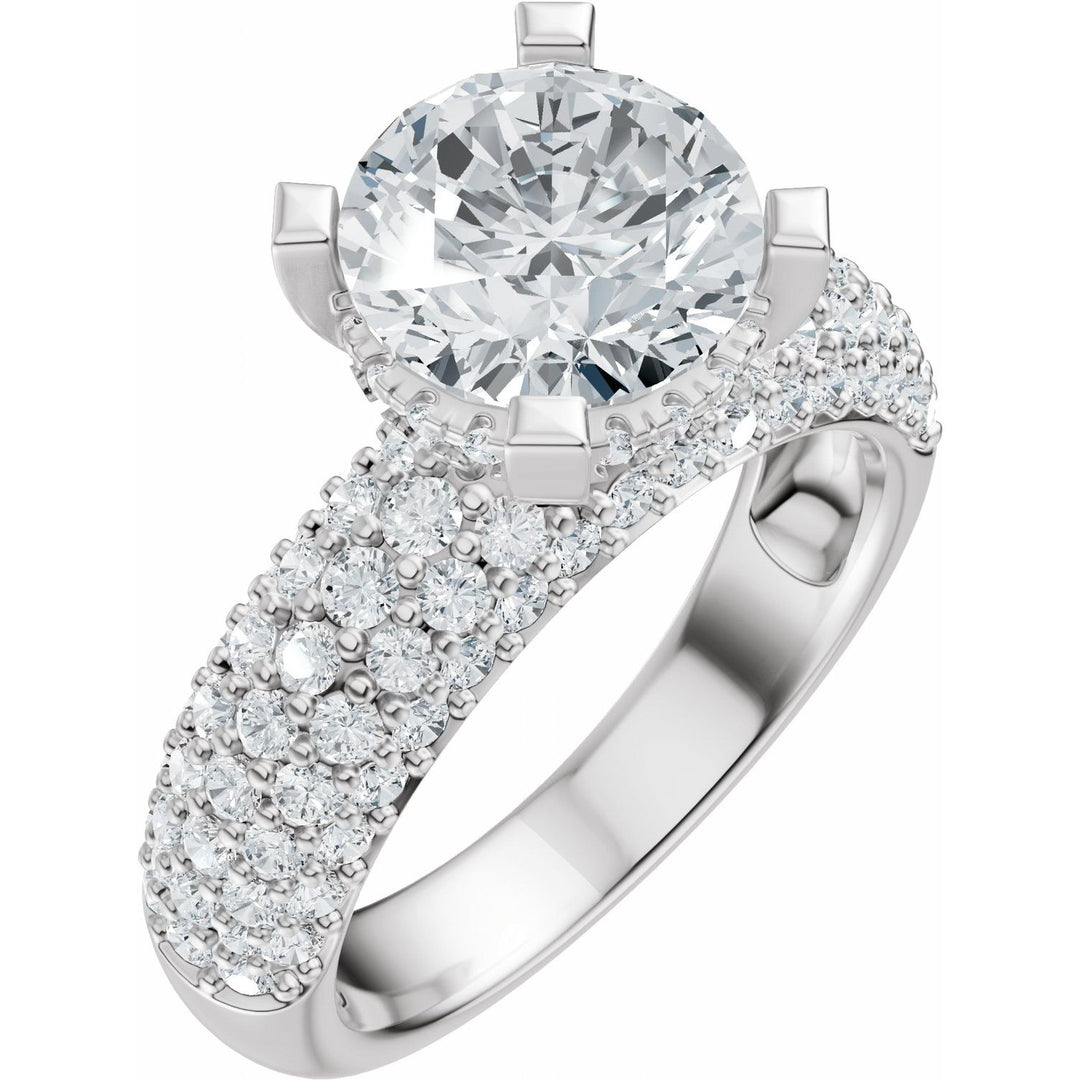 14K Gold 1 1/5-2 1/2 Carat Luxury Lab-Grown Diamond Pave'-Style Accented Engagement Ring or Band