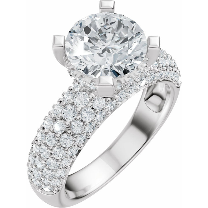 14K Gold 1 1/5-2 1/2 Carat Luxury Lab-Grown Diamond Pave'-Style Accented Engagement Ring or Band