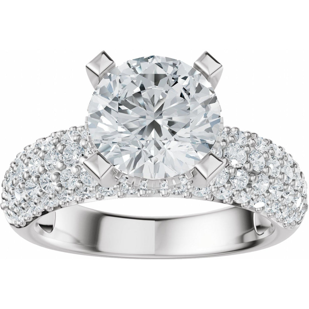 14K Gold 1 1/5-2 1/2 Carat Luxury Lab-Grown Diamond Pave'-Style Accented Engagement Ring or Band
