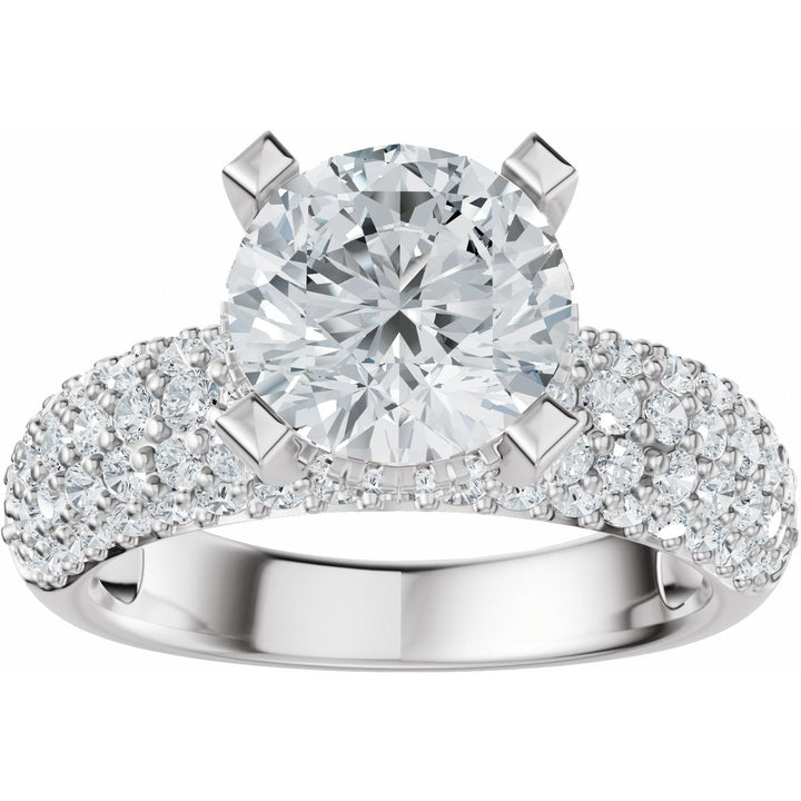 14K Gold 1 1/5-2 1/2 Carat Luxury Lab-Grown Diamond Pave'-Style Accented Engagement Ring or Band