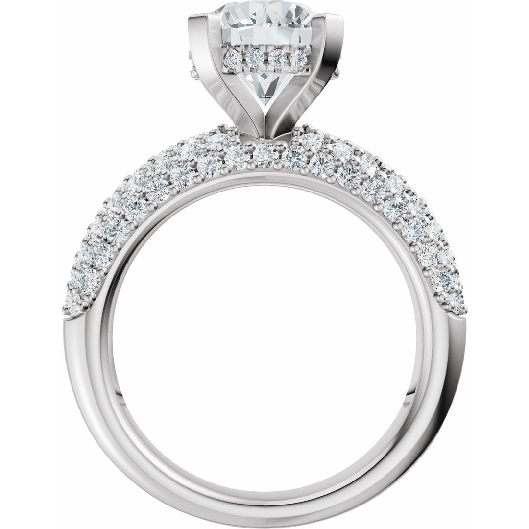 14K Gold 1 1/5-2 1/2 Carat Luxury Lab-Grown Diamond Pave'-Style Accented Engagement Ring or Band