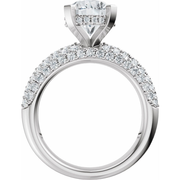 14K Gold 1 1/5-2 1/2 Carat Luxury Lab-Grown Diamond Pave'-Style Accented Engagement Ring or Band