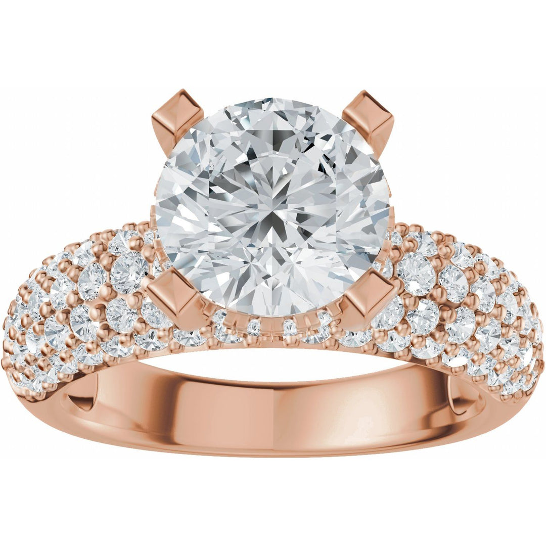 14K Gold 1 1/5-2 1/2 Carat Luxury Lab-Grown Diamond Pave'-Style Accented Engagement Ring or Band