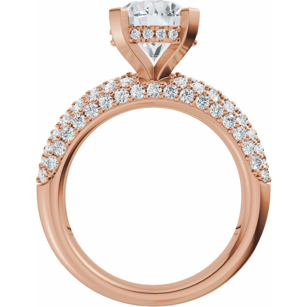 14K Gold 1 1/5-2 1/2 Carat Luxury Lab-Grown Diamond Pave'-Style Accented Engagement Ring or Band