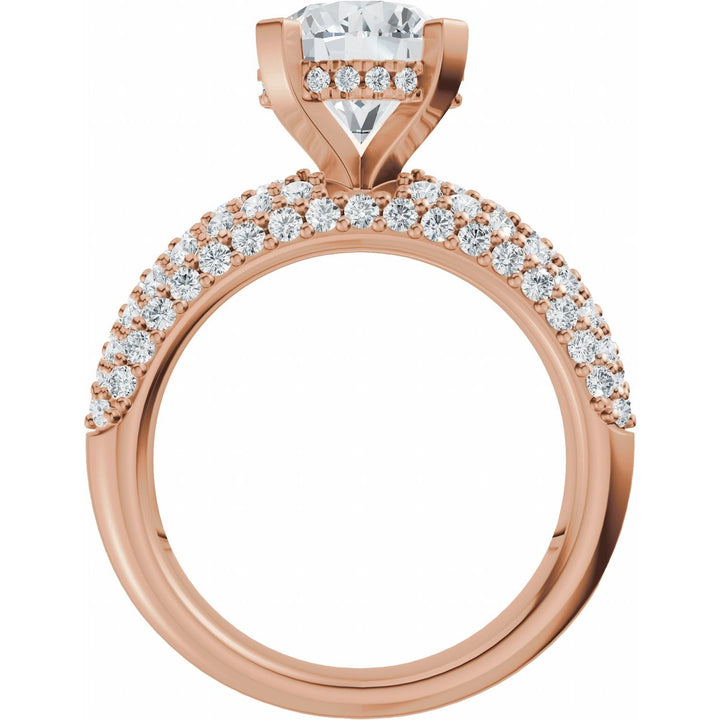 14K Gold 1 1/5-2 1/2 Carat Luxury Lab-Grown Diamond Pave'-Style Accented Engagement Ring or Band