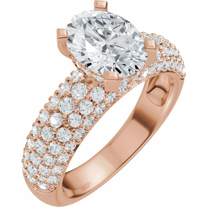 14K Gold 1 1/5-2 1/2 Carat Luxury Lab-Grown Diamond Pave'-Style Accented Engagement Ring or Band