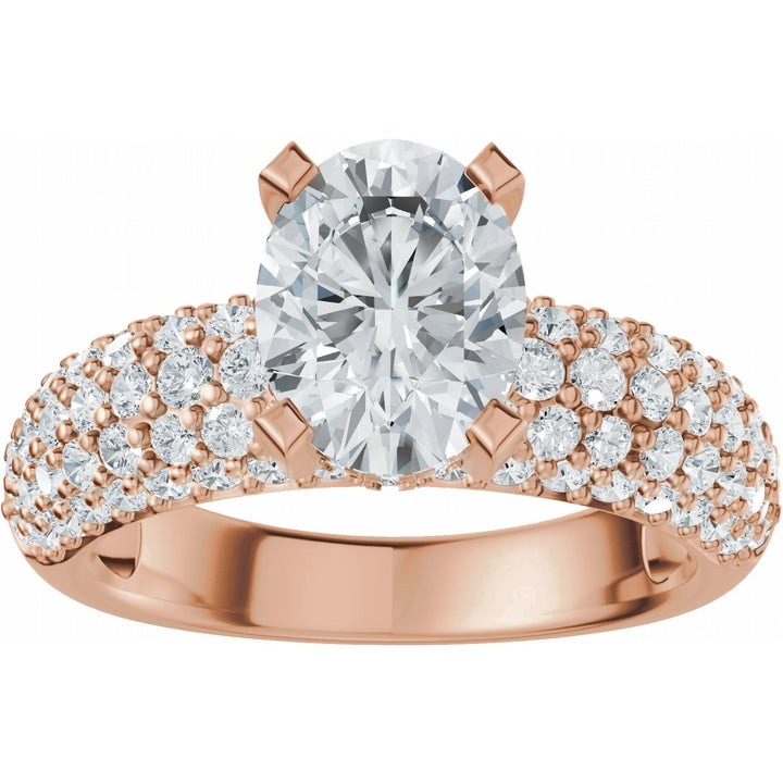 14K Gold 1 1/5-2 1/2 Carat Luxury Lab-Grown Diamond Pave'-Style Accented Engagement Ring or Band