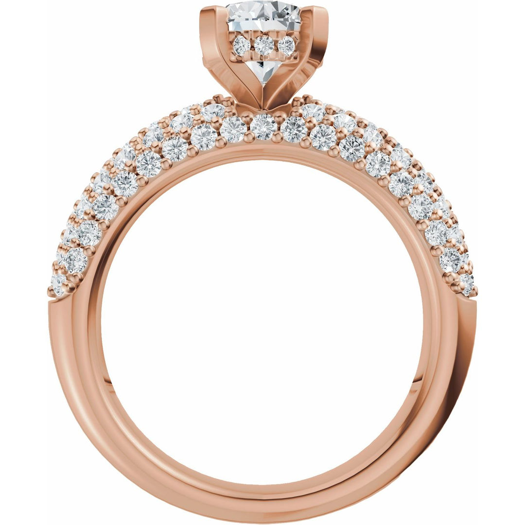 14K Gold 1 1/5-2 1/2 Carat Luxury Lab-Grown Diamond Pave'-Style Accented Engagement Ring or Band