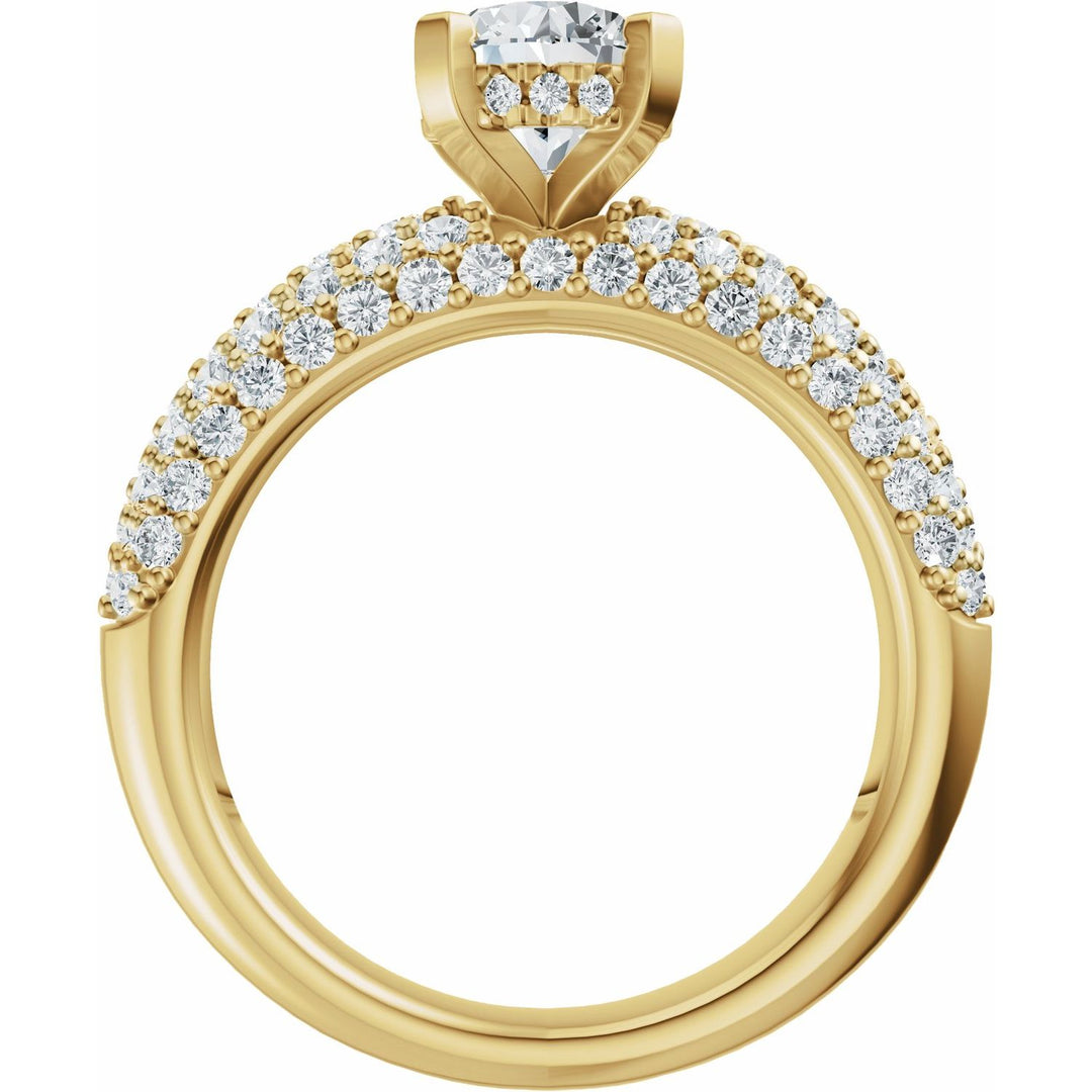 14K Gold 1 1/5-2 1/2 Carat Luxury Lab-Grown Diamond Pave'-Style Accented Engagement Ring or Band