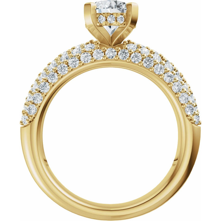 14K Gold 1 1/5-2 1/2 Carat Luxury Lab-Grown Diamond Pave'-Style Accented Engagement Ring or Band