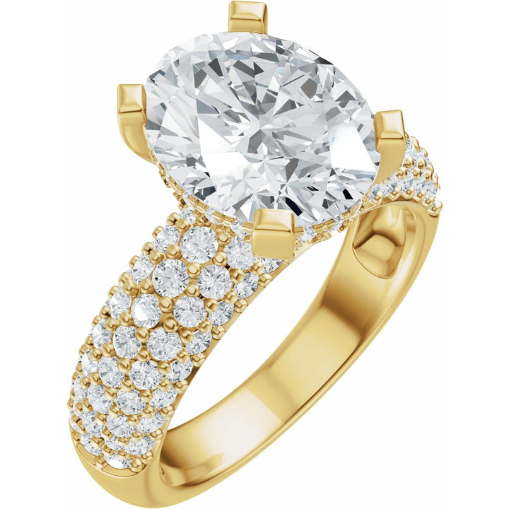 14K Gold 1 1/5-2 1/2 Carat Luxury Lab-Grown Diamond Pave'-Style Accented Engagement Ring or Band